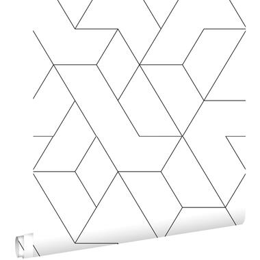 ESTAhome behang - grafische lijnen - zwart wit - 50 x 900 cm - 139951 product