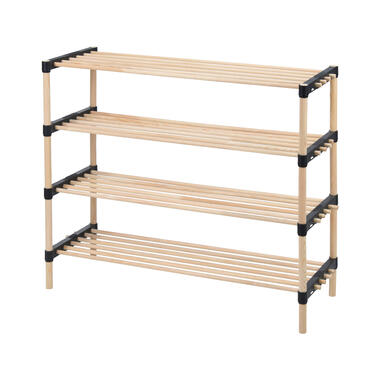 H&S Collection Schoenenrek - 4-laags - hout - 76 x 28 x 59 cm product