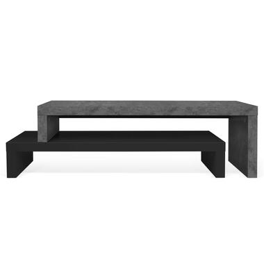 TemaHome Hoek-tv-meubel Cliff 125cm - beton/zwart product