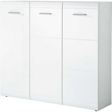 Germania Schoenenkast Allan 134cm met 3 deuren - hoogglans wit product