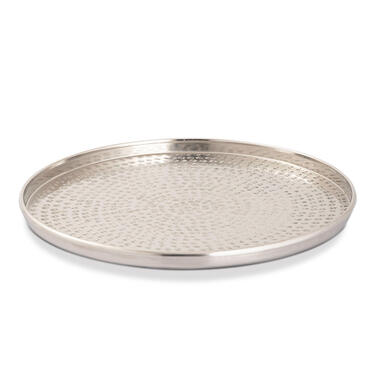 Parya Home - Decoratief Dienblad ø 40 cm Rond - Zilver - Metaal product