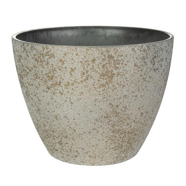 Ter Steege Bloempot/plantenpot - buiten - beige/goud - D19/H15 cm product