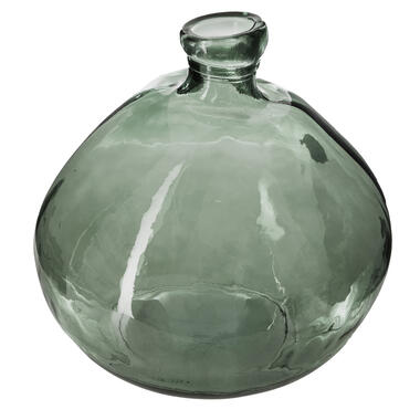 Atmosphera bol fles vaas - groen transparant - glas - H33 x D32 cm product