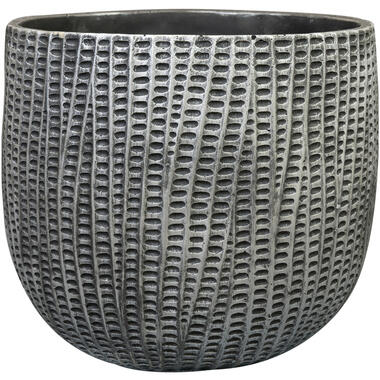 Ter Steege Bloempot/plantenpot - binnen - zwart/metaal - D24/H21 cm product