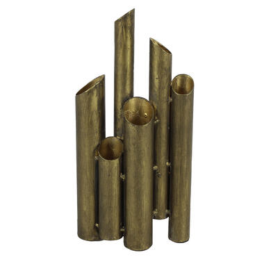 Countryfield Bloemenvaas Flute - metaal/nikkel - goud - 5 x 15 x 30 cm product