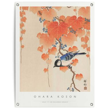 Tuinposter - Ohara Koson Great tit - 80x60 cm Canvas product