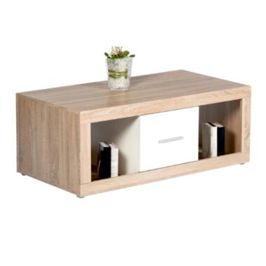 Emob Salontafel Brekalo 115cm met 2 lades - eik/wit product