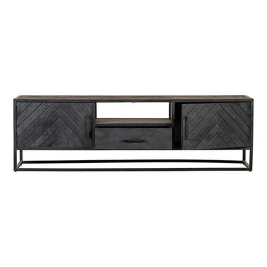 Mangohoutonline - TV Meubel Toronto Black 180cm - Zwart - Mahom product