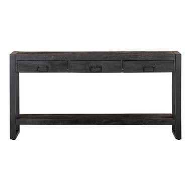 Sidetable Atlanta Black 3 Lades 150cm - Mangohout - Zwart - Rechthoekig product