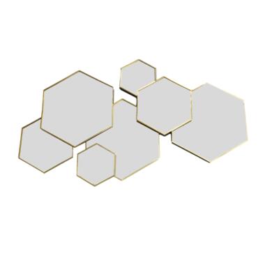 MISOU Spiegel Hexagon Goud 61,5x38cm Spiegels Wandspiegel product