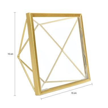 QUVIO Fotolijstje hexagon - 15 x 15 cm - staal - Goud product