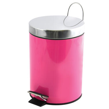 MSV badkamer/toilet pedaalemmer - fuchsia roze - 3 liter - 17 x 25 cm product