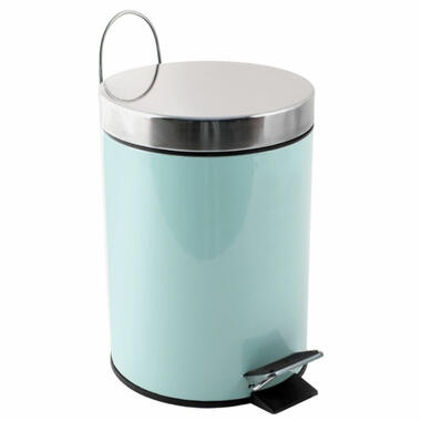 MSV badkamer/toilet pedaalemmer - mintgroen - 3 liter - 17 x 25 cm product