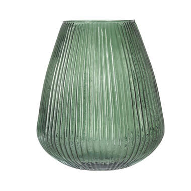 Excellent Houseware Vaas - glas - groen - 25 x 37 cm product