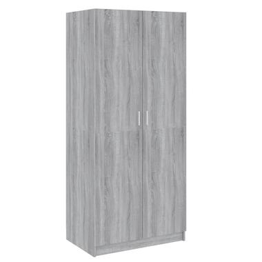 vidaXL Kledingkast 80x52x180 cm bewerkt hout grijs sonoma eikenkleurig product