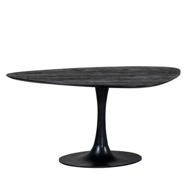 Eettafel Kiezelvorm - Zwart 160cm - O-Poot - Tafel Owen product