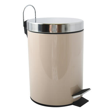 MSV badkamer/toilet pedaalemmer - beige - 3 liter - 17 x 25 cm product