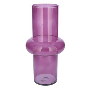 Bellatio Design Vaas - paars transparant glas - D15 x H31 cm product