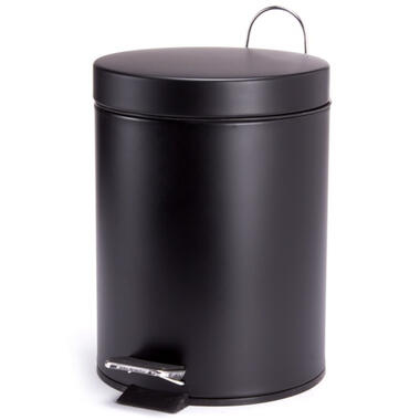 MSV badkamer/toilet pedaalemmer - zwart - 5 liter - 20 x 28 cm product