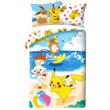 Pokémon Dekbedovertrek Pikachu Scorbunny - Eenpersoons - 140 x 200 cm - Katoen product