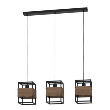 EGLO Evesham Hanglamp - E27 - 89,5 cm - Zwart/Bruin - Staal/Hout product