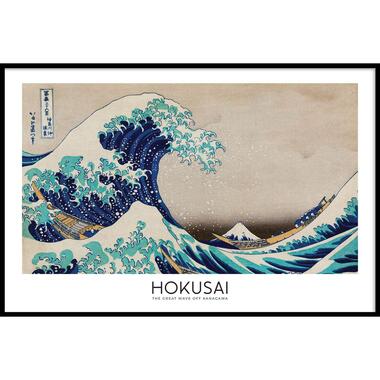 Walljar - Katsushika Hokusai - The Great Wave - Poster met lijst / 50 x 70 cm product