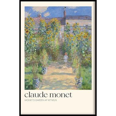 Walljar - Claude Monet - De Tuin Van Monet In Vétheuil - Poster met lijst / 70 x product