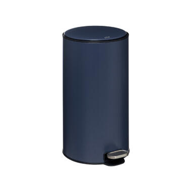 5Five Prullenbak/pedaalemmer - donkerblauw - metaal - 30 liter - 62 cm product