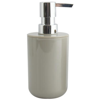 MSV Zeeppompje/dispenser Porto - kunststof - taupe/zilver - 7 x 16 cm product