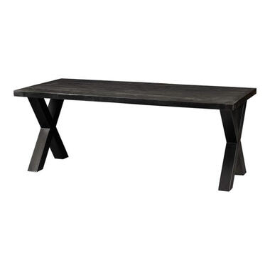 Mangohoutonline - Eettafel Columbus Black 240x100cm Rechthoekig - Zwart - Mahom product