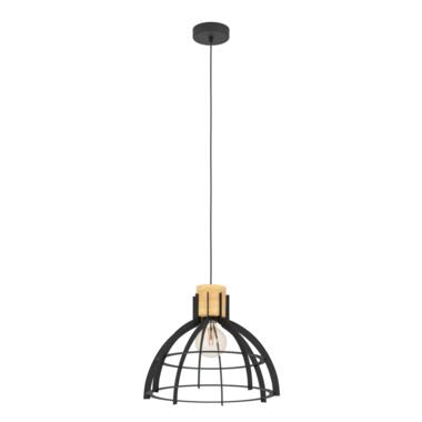 EGLO Stillington Hanglamp - E27 - Ø 41,5 cm - Zwart/Bruin - Staal/Hout product