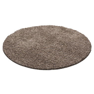 Basic Rond Shaggy vloerkleed Caramel Hoogpolig - 120 CM ROND product