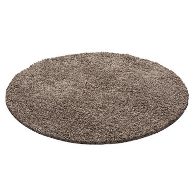 Basic Rond Shaggy vloerkleed Caramel Hoogpolig - 160 CM ROND product