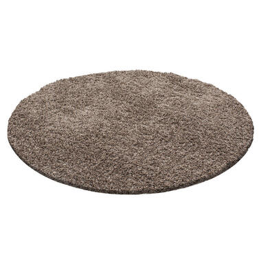 Basic Rond Shaggy vloerkleed Caramel Hoogpolig - 200 CM ROND product