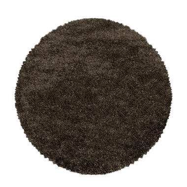 Pearl Soft Rond Hoogpolig Vloerkleed Bruin - 160 CM ROND product