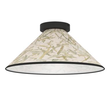 EGLO Oxpark Plafondlamp - E27 - Ø 42 cm - Zwart/Wit/Groen - Bamboe product