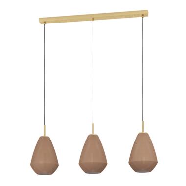 EGLO Caprarola Hanglamp - E27 - 90 cm - Zand/Koper - Satijn Glas product