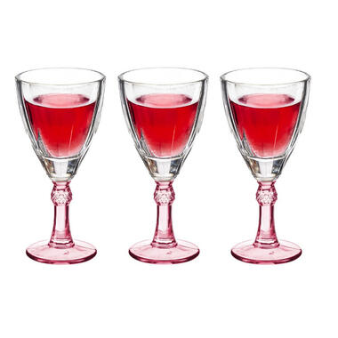 Vivalto - Wijnglazen Exotic Collection set 6x op roze voet 275 ml product