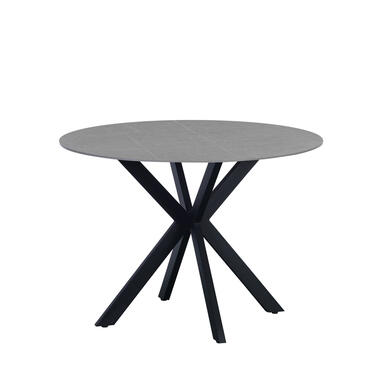 Ronde eettafel Yuna Ø110 cm marmerlook grijs - Stoneware - Grijs product