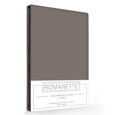 Romanette Kussenslopen Katoen Taupe (2 stuks) product