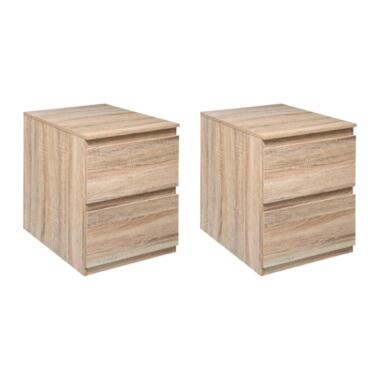 MISOU Nachtkastjes Set van 2 Ladekastje Bruin 48x38x50cm Hout product