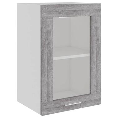 vidaXL Wandkast 40x31x60 cm glas en bewerkt hout grijs sonoma eiken product