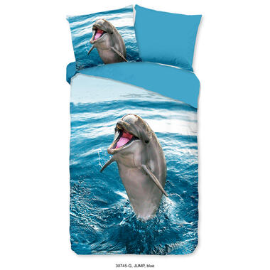 Good Morning Kinderdekbedovertrek "dolfijn" - Blauw - (140x200/220 cm) - Katoen product