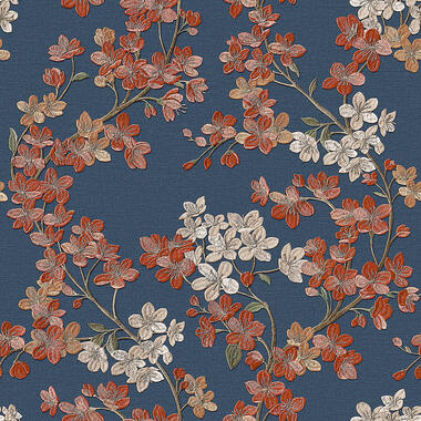 Dutch Wallcoverings - Grace Cherry blossom blue/copper - GR322206 product