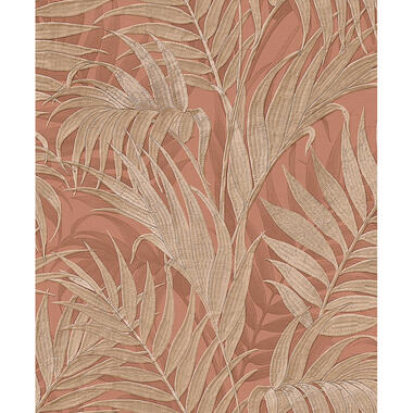 Dutch Wallcoverings - Grace Tropical palm leaf brown/gold - GR322106 product