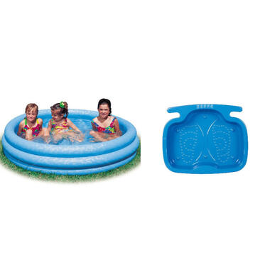 Intex kinderzwembad - blauw - inclusief voetenbadje - 147 cm product