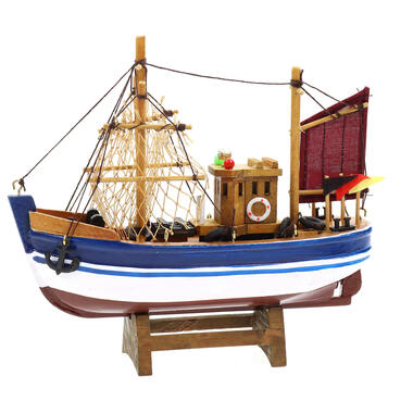 Vissersboot schaalmodel - Hout - 20 x 5.5 x 17 cm - Boten product