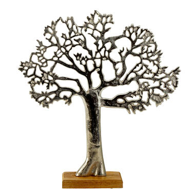 Decoratie levensboom - Tree of Life - aluminium/hout - 31 x 34 cm product