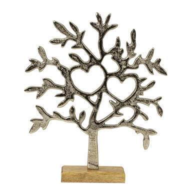 Decoratie levensboom - Tree of Life - aluminium/hout - 23x26 cm product