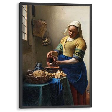Ingelijste poster - Vermeer Melkmeisje - 93x63 cm Hout product